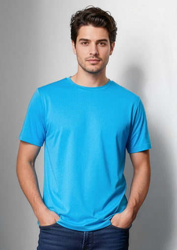 Mens Aero Short Sleeve Tee ||SRC=https://cdn.fashionbizapps.nz/honeybee/images/T800MS_Talent_Cyan_01_R.jpg