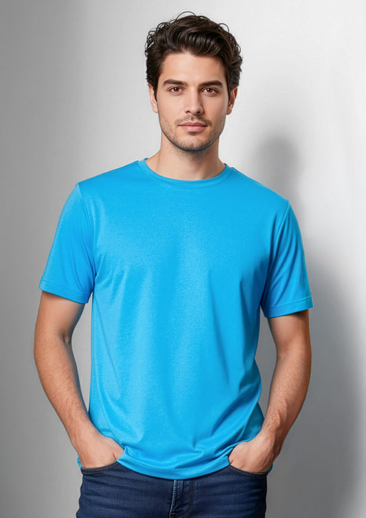 Mens Aero Short Sleeve Tee ||SRC=https://cdn.fashionbizapps.nz/honeybee/images/T800MS_Talent_Cyan_01_R.jpg
