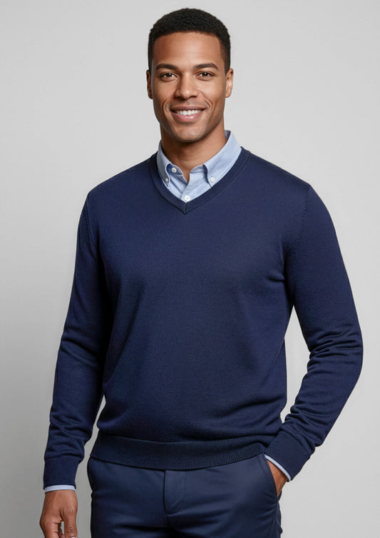Mens Roma Knit Pullover ||SRC=https://cdn.fashionbizapps.nz/honeybee/images/WP916M_Talent_Navy_01_u40ee4T.jpg