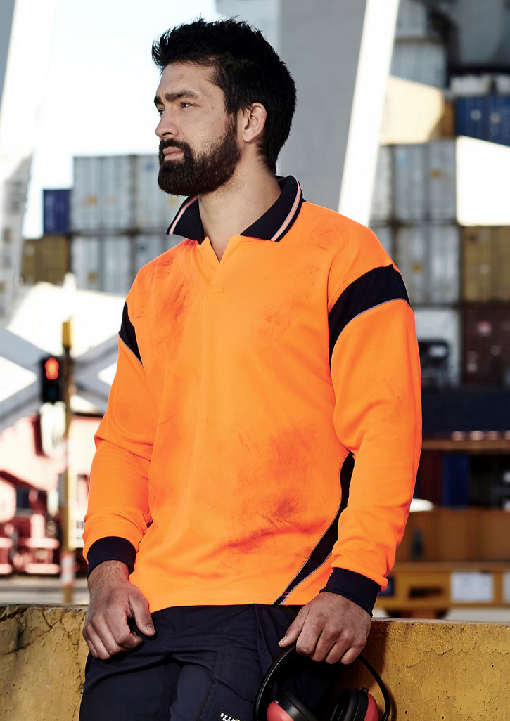 Hi Vis Aztec Long Sleeve Polo