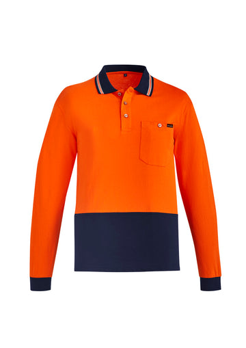 Hi Vis Cotton Long Sleeve Polo