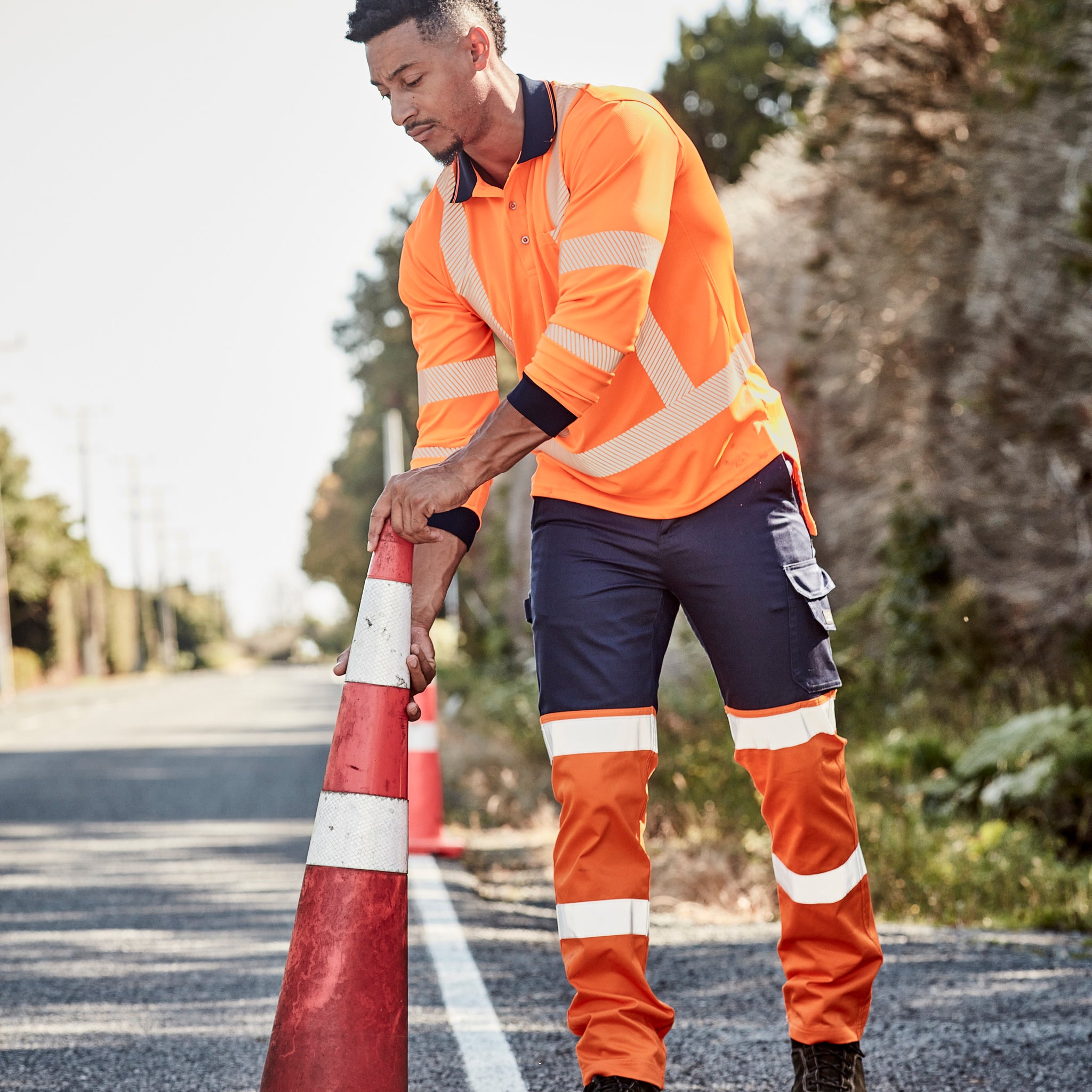 TTMC-W23 Segmented Tape Long Sleeve Polo