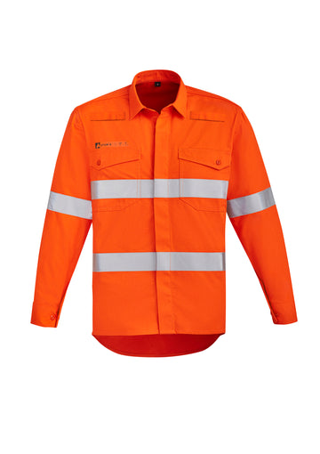 Orange Flame Hi Vis Open Front Shirt - Hoop Taped