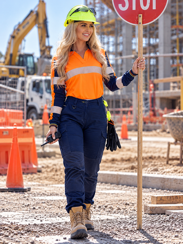 Women's Taped Two Tone Hi Vis V-Neck Polo